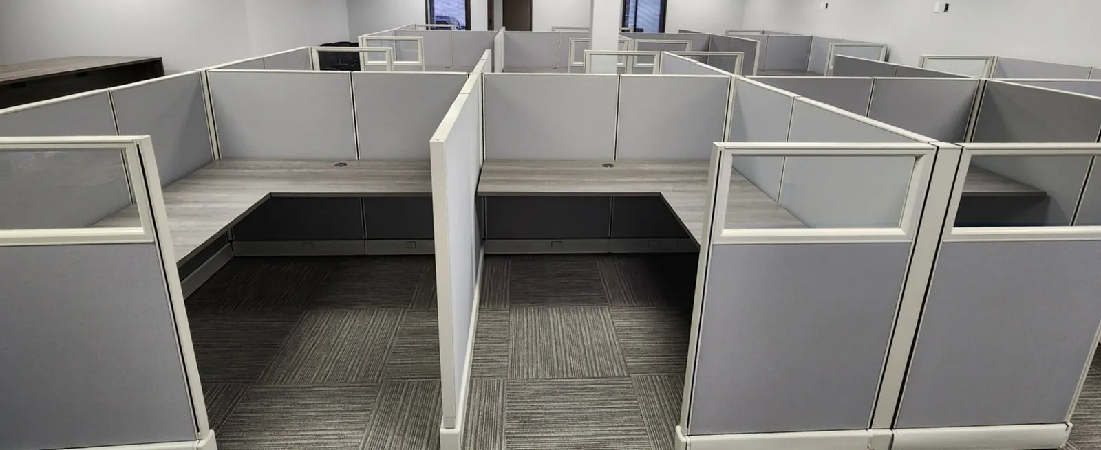 Refurbished 53-inch Herman Miller AO2 workstations ready for delivery
